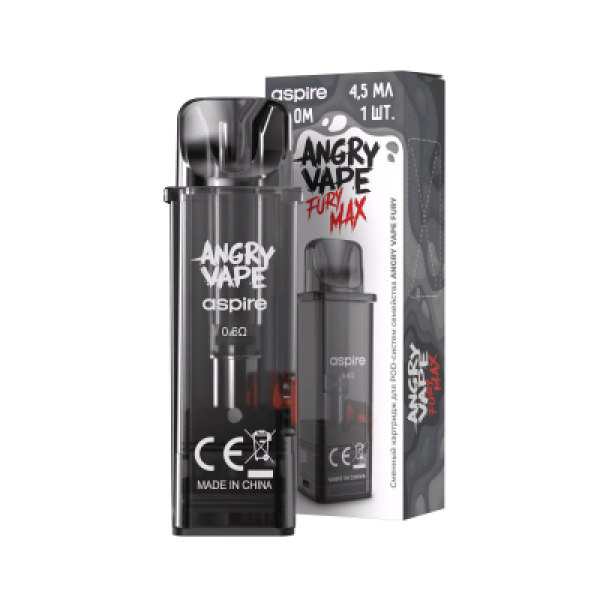 Картридж Angry Vape Fury Max Чёрный 45 мл 0.6 Ом ( 1 шт.) в Иркутске