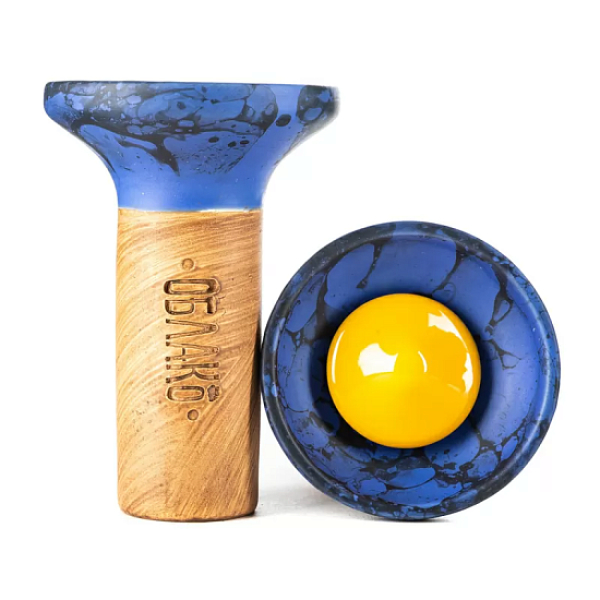 Чаша Облако Flow Yellow On Blue Black Marble в Иркутске