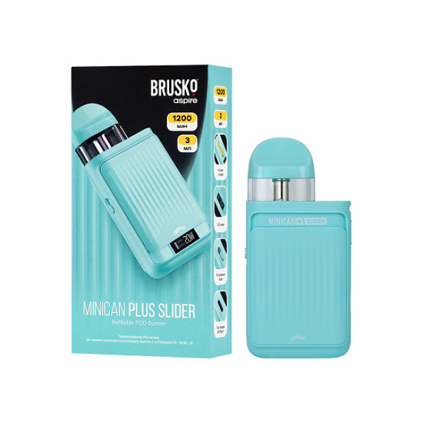 POD-система Brusko Minican      Plus Slider Бирюзовый в Иркутске
