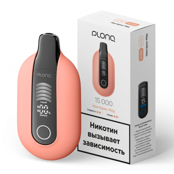 Электронная сигарета Plonq Ultra Нектарин Мёд 12000 затяжек в Иркутске